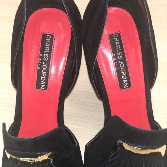 Charles Jourdan Peep Toe Tassel Heels, sz 8 - Picture 6 of 6